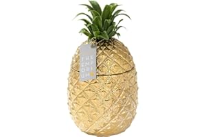 TALKING TABLES Seau à glaçons avec couvercle, en forme d'ananas dorée, ajout de qualité à votre chariot à boissons | Accessoire de bar rétro | Décoration de fête chic | Glacière élégante