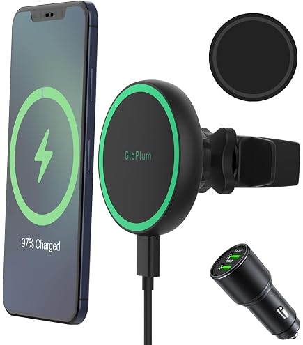 MAGJIEYX Support Voiture MagSafe 15W - Chargeur Sans Fil Magnétique Pour IPhone 16/15/14/13/12, Rotation 360°, Fixation Tableau De Bord Ou Ventilation - 7