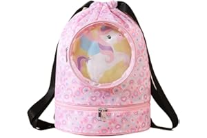 Voici et Voila Borsa Piscina Mare Bambina Sacca Mare Ragazza Zaino Spiaggia Piscina Bambina Borsone Nuoto Palestra Zaino Nuoto Arena Impermeabile Bambina