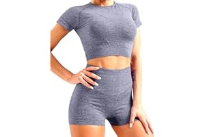 Veriliss 2 Pezzi Completi Da Allenamento Per Donna Completi Da Yoga Senza Cuciture Tuta Da Ginnastica