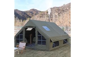Sport Tent Inflatable Tent with Pump,Family Tent for 4-6 Persons with Stove Jack Hole,4 Season 3000mm Waterproof Pop-Up Tents,Quick to Set up
