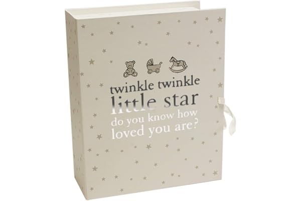 Boîte souvenir pour bébé avec plusieurs compartiments Motif étoiles