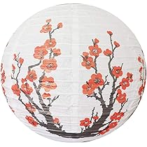 Lanterna Di Carta Giapponese Con Fiori Di Ciliegio - 30cm Rosa, Per Decorazioni Matrimoni, Feste E Ristoranti