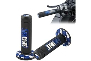 GNALIA Puños Moto 1 Par 22/24Mm Negro Azul Manillar 7/8" Goma Para Frenos Dirt Pit Bicicleta