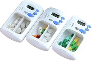 Duokon Boîte à Médicaments avec Alarme électrique Numérique, Mini étui à Pilules Portable, étui à Pilules, Stockage de Médicaments,