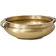Serene Spaces Living Hammered Gold Handi Bowl - Decor for Rooms, Weddings, Restaurants, 5.25" Tall, 15.75" Diameter - Brass or Aluminum