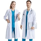 Laboratuvar &ouml;nl&uuml;ğ&uuml;, pamuk, kadın, erkek, CoatCool &ouml;nl&uuml;k, beyaz, d&uuml;ğmeli, 3 cepli, uzun kollu, laboratuvar mantosu, kimya &ouml;nl&uuml;