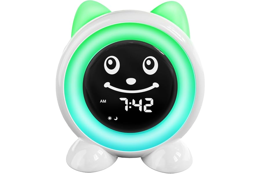 I·CODE Time to Wake Kids Alarm Clock, Toddler Sleep Training Clock with Night Light & Nap Timer,Gift for 2-10 Years Old Children Boys Girls