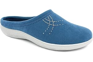 INBLU Pantofole Donna leggere e flessibili con motivo a strass Sottopiede in morbido tessuto Imbottito
