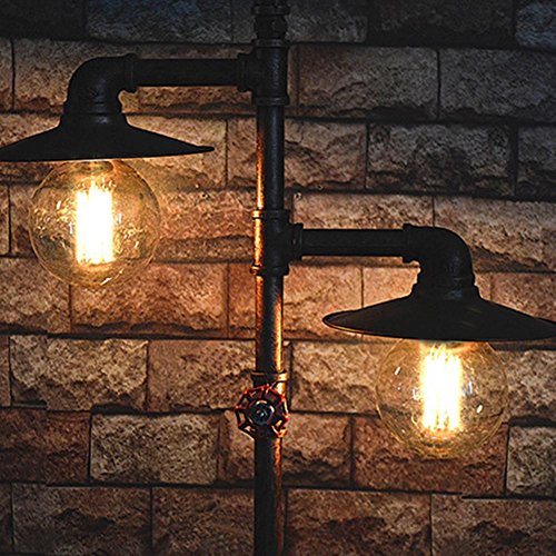 ZTYR Vintage iron living room study pipe floor lamp