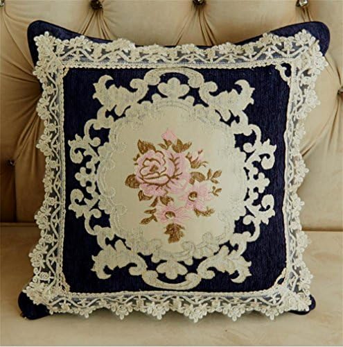 GCR® Pillow modern European style Machine washable lace embroidery Cushion bedside sofa office Comfortable Skin care pillow , 45x45cm containing inner core
