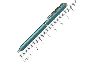 Online mini twist ballpoint pen Turquoise with metal clip standard pen refill small pens for the purse 8 cm length, fits into wallets & small bags biro with blue writing color