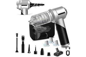 Lambluefly 4-en-1 Aspirateur Voiture Puissant sans Fil, 30000PA Mini Aspirateur a Main sans Fil avec Moteur Brushless, 3 Niveaux Réglables, Pliable, pour Souffleur Air Comprimé Nettoyage PC & Bureau