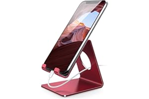 Lamicall stojak na telefon, uchwyt na telefon - Uniwersalny stojak, uchwyt na iPhone 12 Mini, 12 Pro Max, 11 Pro Xs Max X 8 7 6S Plus, HUAWEI, Samsung S10 S9 S8, inne smartfony - Czerwony