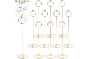 NZWBSHSSP 12Pcs Table Number Holders 22cm Tall Table Number Stands for Place Cards Name Memo Menu in Wedding Party Graduation Reception Restaurant Home Centerpiece Decoration Office Memo(12 Gold)