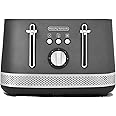 Morphy Richards Illumination 4 Slice Toaster, 7 Toast Settings, Browning Controls, Variable Width Slots, Auto Pop-up, Removeable Crumb Tray, Cord Storage, 1500W, Titanium, 248022