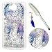 Produktbild Huawei Y6 2017 / Huawei Y5 2017 Hülle,Transparent Glitzer Handyhülle,Sequins Sparkle Flüssig Liquid Crystal Shiny Case Tasche Schutzhülle in Feder Schlüssel Windspiel + Anti Staub Stöpsel + Stylus
