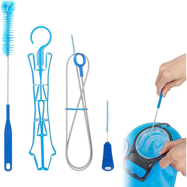 Kit De Nettoyage 4 En 1 Pour Sac D'hydratation - Brosses Pour Réservoir Et Tuyau + Support De Séchage - 5