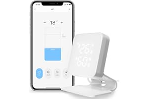 WOOX Controllo intelligente Condizionatore d'aria, Igrometro Termometro Telecomando con sensore IR, Climatizzatore Telecomando con APP per casa, Termostato WiFi Domotica, compatibile con Alexa/Google