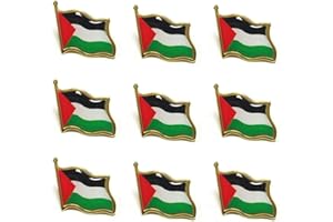 maiyixiang 9PCS Palestine Brooch Pin Palestinian National Flags Brooches for Suit Jacket Palestine National Enamel Lapel Badge Armband for Women Men