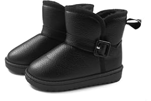 Apawwa Winterstiefel MäDchen Warm GefüTtert Boots MäDchen SchlüPfen Winterschuhe Kinder Komfortabel Schneestiefel MäDchen