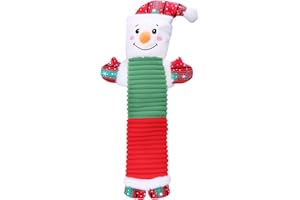 CHAWONER Christmas Dog Squeaky Toys, NO STUFFING Snowman Elf Crinkle Plush Chew Toy, Interactive Tug of War for Boredom Relief,Birthday for Puppy & Small Medium Dogs