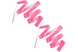 Mr Rex 2 Stück Tanzband Buntes Gymnastik Band mit Stab 2m für Kinder Mädchen Schule und Heimspiel Spielplatz im Freien