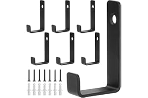 BATENGKEJI 7 Pcs Black Coat Hooks Wall Mounted, Metal Single Door Robe Wall Hooks for Hanging Clothes Coat Hat Bag Cup Key Hook, in Bedroom Bathroom Kitchen Living Room Hallway(Single Hole)