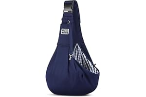 FLOVIPPET Transportín para Perros, Bolso Bandolera para Mascotas sin Manos para Gatos y Perros Pequeños, con Correa de Hombro Ajustable, Bolsa de Malla Transpirable para Exterior (Azul)