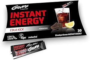 GoMo ENERGY® Cola Zero Energy Drink |Migliorare le abilità mentali e fisice | Aumento forte dell’energia per il corpo e la mente| Bevanda vegana e energetica senza zucchero | COLA KICK 30 Porzione