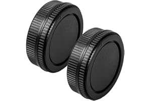Fotover Camera Body Cap and Lens Rear Cap Cover Replacement Set for Olympus OM Mount Cameras and Lens,2 Sets