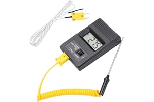 Leopacat Termómetro Digital, Tm-902c Sensor de Termómetro Digital Tipo K LCD con Termopar -50 a 1300℃ de Alta Precisión para Uso Doméstico e Industrial industrial Medición de Líquidos y Semisólidos