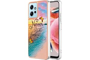 WBWONE Funda para Xiaomi Redmi Note 12 4G, Carcasa Borde de Silicona TPU Resistente a los Golpes Case Protectora con Patrón Pintado - Mariposa de Ensueño