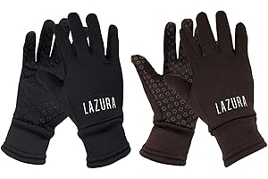‎LAZURA Lazura - Winter Reithandschuhe Calgary | weiche Winterhandschuhe zum Reiten | inkl. Zügelverstärkung | dünne warme Handschuhe in Braun oder Schwarz | Unisex Reitbekleidung in Größe XXS - XL