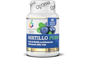 Colours of Life Mirtillo Puro - Integratore Mirtillo nero per il benessere della vista - Microcircolo e capacità visiva - Senza Glutine e Vegano, 60 capsule vegetali