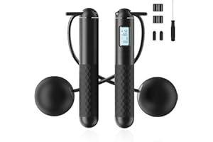 ORTVIAI Cordless Skipping Ropes for Adults, Wireless Skipping Rope with Counter Black, 2025 New Weighted Skipping Rope Cordless, Cordless Jump Rope Portable, for Fitness, Exercise, Boxing, Gym