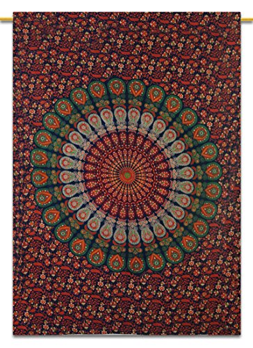 Mandala Indian Wandbehang Tapisserie Cotton Twin Size Blue Beach Werfen Décor 84 X 56 Zoll