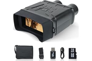 BNISE Occhiali per la visione notturna al 100%, binocolo digitale per la visione notturna a infrarossi da 3W 850NM 7 livelli, ricaricabile Type-C, 32GB HD foto e video cattura