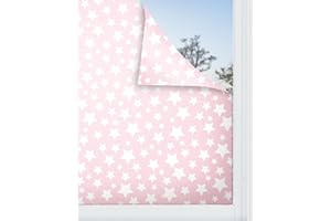 Panorama Vinilo para Ventanas Estrellas Color Rosa 60x200 cm - Vinilos para Ventanas Adhesivo - Vinilo Opaco para Cristal - Pegatina Privacidad - Vinilo Ducha - Vinilo Translúcido para Cristales