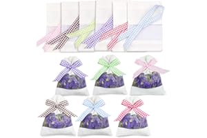Geila 12pcs Sachet Empty Bags Linen Fabric Bags Organza Gauze Bags for Lavender, Spice and Herbs (12 pcs)