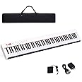 COSTWAY Pianoforte Digitale 88 Tasti, Tastiera Musicale Portatile con Custodia, Pianola Elettronica con 128 Ritmi e Toni, MID