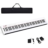 COSTWAY Pianoforte Digitale 88 Tasti, Tastiera Musicale Portatile con Custodia, Pianola Elettronica con 128 Ritmi e Toni, MID