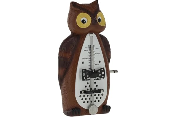 Wittner Métronome Taktell Forme d'animal Série 839 - Boîtier en plastique - Sans cloche - Hibou - Mécanique à remonter - Pas de piles nécessaires - Fabriqué en Allemagne