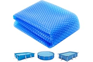 TOSANEO Pool Solarabdeckplane Rund Ø 305 cm Poolheizung Solarfolie 120 µm Solarplane Poolsolarplane Solar Heizung Solarabdeckung Wärmeplane Folie Blau zuschneidbar