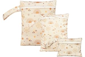 GIEEU 3 bolsas húmedas impermeables, reutilizables, para viajes, playa, camping, gimnasio, natación, etc, beige, Talla única, Práctico: