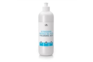 UB Gel Hyaluron - Ultraljudsgel med Hyaluronsyra för Ultraljudsapparater - Återfuktande Kontaktgel för Kosmetiska Behandlingar - Microcurrent, Ledande Gel - Ultraljud Ansikte - 500 mL