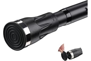 LAIDER HEROS Bastone per Tenda da Doccia Telescopica in Ferro, 105-151cm Spring Asta per Tende da Doccia Telescopica Estensibile Regolabile Senza Forare Ruggine, ed Antiscivolo per Armadio, Bagno/Nero Opaco