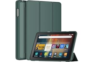 Sonlaryin Slim Smart Trifold Stand with Soft TPU Back Case, Auto Wake/Sleep, Incompatible with TCL - Dark Green