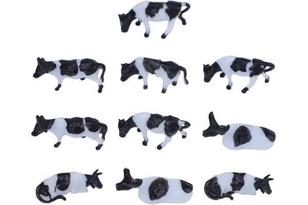 10-pack 1:87 skala svart och vit ko modell figurer HO OO mätare järnväg layout landskap diorama ornament