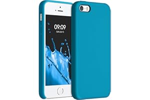 kwmobile Carcasa Compatible con Apple iPhone SE (1.Gen 2016) / iPhone 5 / iPhone 5S Funda - Case TPU y Silicona antigolpes - Apto Carga inalámbrica - Azul océano